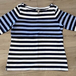Banana Republic Navy and White Striped Shirt
